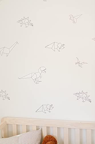 Decalques modernos de arte de parede Maxwell para meninos viveiros de meninas, quarto, sala de estar Rex Black Dinosaur Room