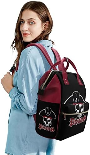 Mochila Pirata Capitão Skull Backpack Modas à prova d'água Modas de grande capacidade