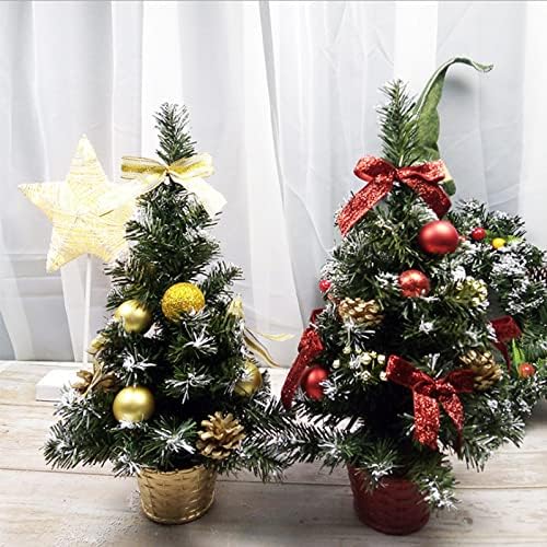 Weimay 2pcs Artificial Natal Tree Mini Christmas Tree Cabtop Green Christmas Tree Ornamentos para a mesa de Natal
