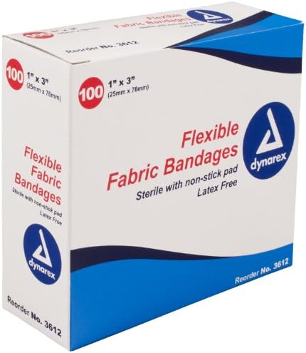 Dynarex Adesive Fabric Bandrages estéril, 24 contagem