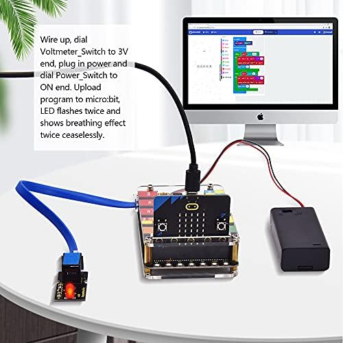 Keyestudio Microbit Super Easy Plug Starter Kit para BBC Micro: Bit Blocks Coding, 33 Projetos Guia do Tutorial | Módulos eletrônicos básicos com interface RJ11 para iniciantes crianças fáceis de brincar