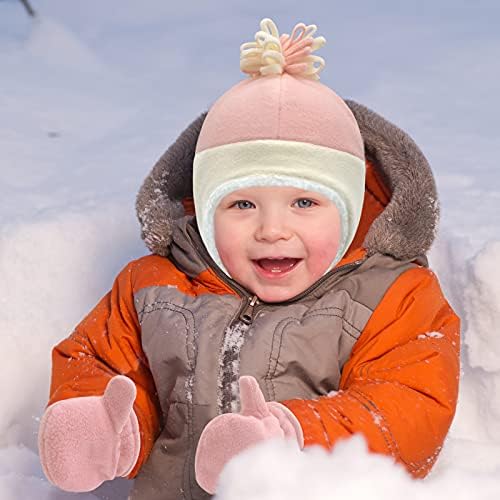 Baby Winter Hat Betts Chapéus para meninos para meninos Sherpa forrada luvas de criança lutada para bebês e conjunto de luva