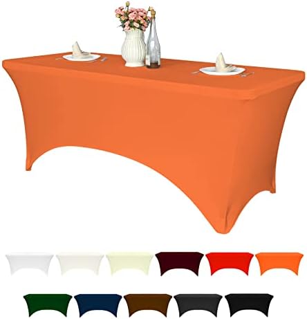 Capa de mesa de spandex de 6 pés de 6 pés para tabelas de dobras padrão protetor de toalha de mesa retangular universa