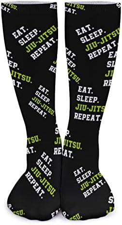 Coma sono jiu-jitsu repetir meias de meias de metrô feminino de alta tripulação grossa Cosplay Sports Sport Leg que aquecedores