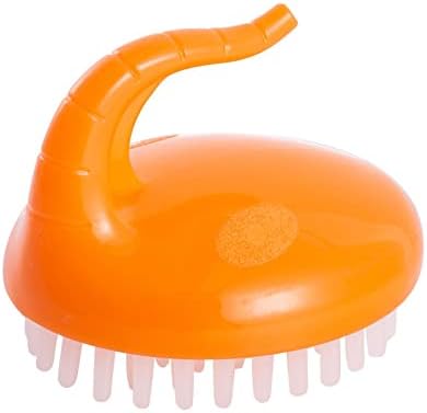Brush de shampoo de silicone na para remover a caspa de banheira recém -nascida lama infantil Banho de shampoo de algodão laranja laranja