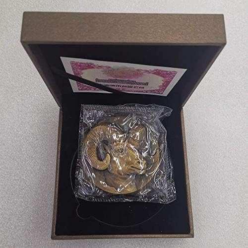 大 铜章 收藏者 协会 China Shanghai Mint 60mm Medalha de ovelha de ovelha de ovelha de ovelha medalha de bronze de 60 mm