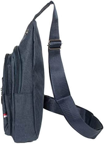 Westend Crossbody Canvas Sling Backpack com cinta ajustável, sólido marinho