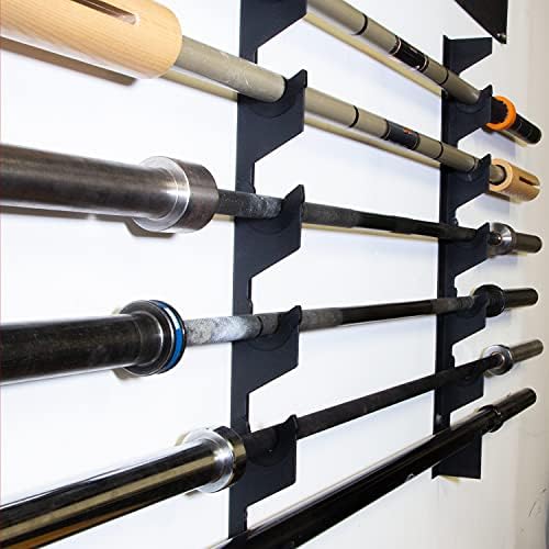 Rack de armas de barra de parede - rack de armazenamento olímpico de barra, 6 ou 10 bar