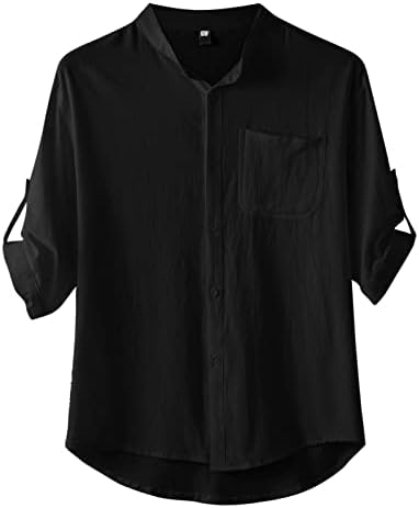 Camiseta de verão camiseta masculina masculino camisa de colarinho casual meia -manga de tampa de algodão top algodão roupas