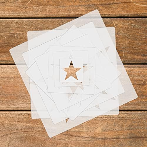 8 peças estêncil grande para pintar modelo de estrela de 5 pontos Estomar de estêncil de estêncil reutilizável
