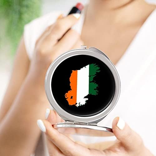 Irlanda Flag Mapa Compact Mirror Pocket Travel espelho Pequeno espelho portátil portátil dobrável