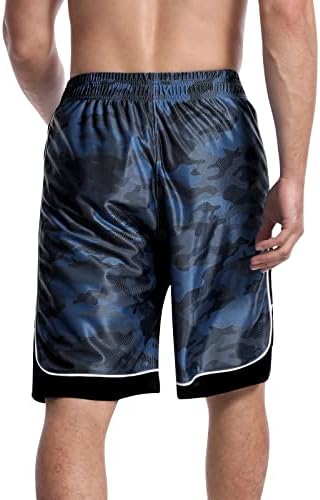 Shorts de basquete masculino de sobretero atléticos com bolsos shorts de exercícios seco shorts de treinamento de academia de cordões