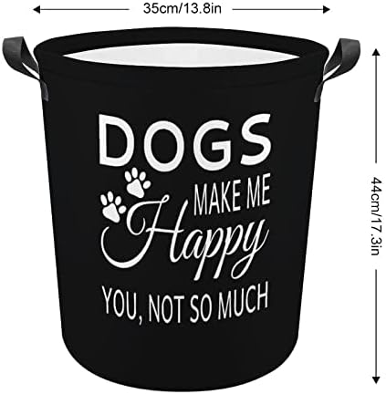 Cães me deixam feliz por você não ter tanta cesta de lavanderia lavanderia cesto de lavanderia saco de armazenamento com alças
