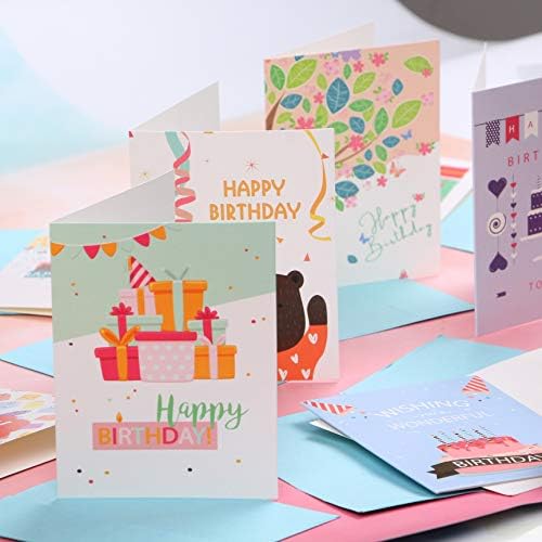 Shipkey 12 Pack Birthday Gift Sacols Vênios com papel de seda e cartões de aniversário | Sacos de presente coloridos para