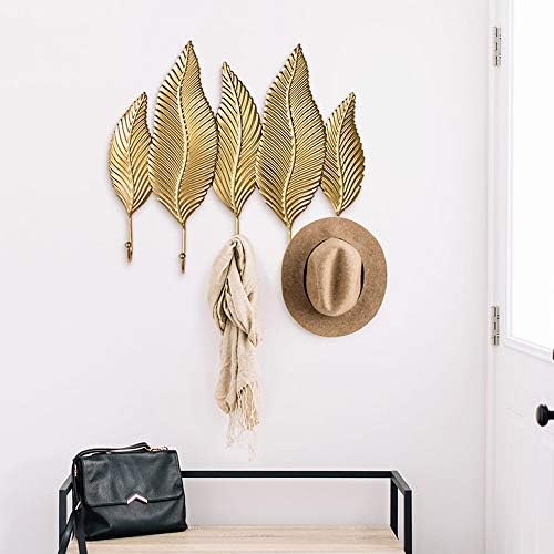 Modern Decoration Hook Key Hook Hanger Nórdico, gancho de casaco criativo, folha de ouro 7 gancho