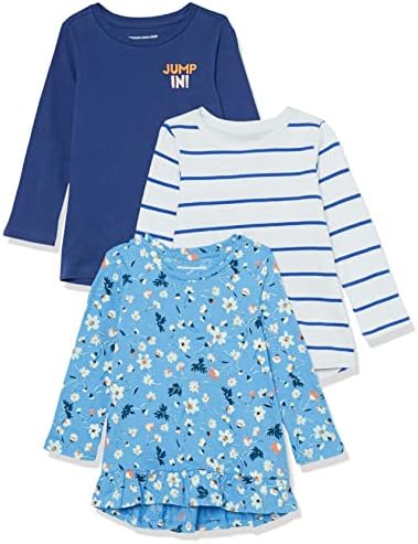 Essentials Girls and Toddlers S-Sleeve Tunic T-shirts, Multipacks