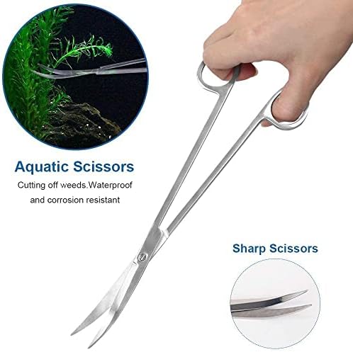 ACTCE 4PCS Aquascaping Tools Kit Kit de aço inoxidável Aquário Ferramentas Aquário Tweezers Scissors e raspadores para Aquascaping