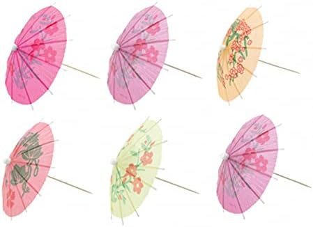 Picks variados de guarda -chuva - 4 | cores variadas | pacote de 20