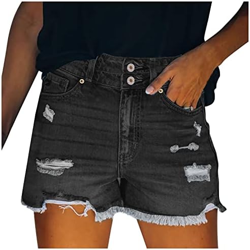 Lmdudan shorts jeans femininos casuais cinto mid ripped shorts jeans de jeans solteiros de jeans curtos leves e leves com bolsos