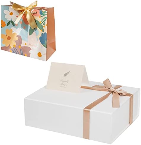 Caixas de presente brancas de 11 polegadas de 11 polegadas e luxo de 11,8 polegadas para presentes de Natal