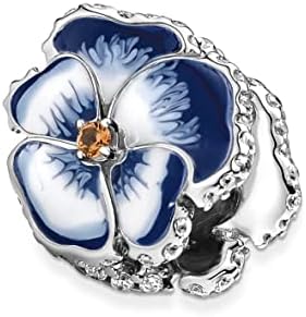 Pandora Blue Pansy Flower Charm