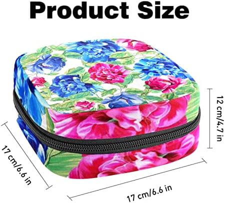 Menas de varas sanitárias pads Bolsa Handbag Ladies Menstrual Pouch Girls Período portátil Tampon Storage Bag Flores com zíper