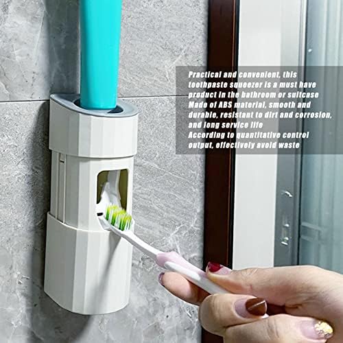 dispensador de pasta de dente PLPLAAOBO, espremedor de pasta de dente branca sem parede automática montada na parede para o banheiro para crianças idosas em casa