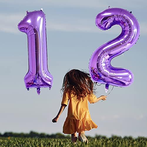 XLOOD Número 46 Balões de 32 polegadas Alfabeto de balão digital 46 Balões de aniversário Digit 46 Balões de hélio Big Balloons para festas de aniversário Supplies Bachelorette Bachelorette Chuveiro, número roxo 46th