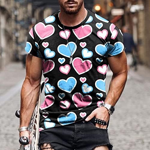 Camisa masculina camisa do dia dos namorados engraçado, fofo amor de coração tee de manga curta raglan tops tye tye camisa