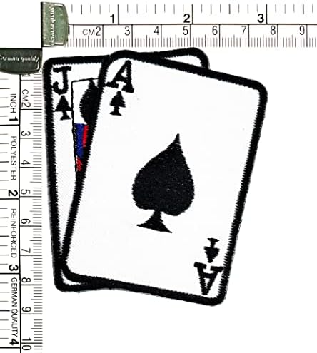 Kleenplus 3pcs. Ace of Spades Black Suit de terno de jogo Poker Poker retro Casino Biker Rat Patch Patches Signal Sign Symbol