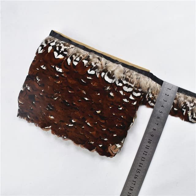 ZAMIHALAA - 10 metros/lotes de faisões naturais Goletes acabamentos de fita marginal com penas de costura de cetim para artesanato