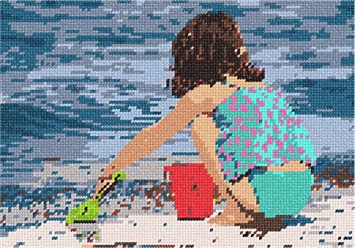 Canvas de agulha de Pepita: férias de praia, 10 x 7