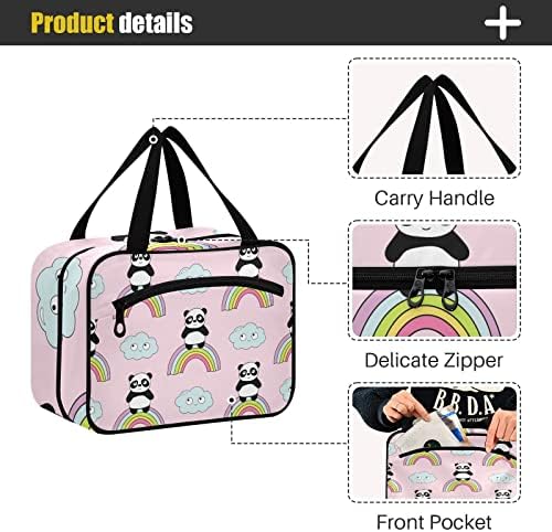 Pandas Rainbow Hanketilety para mulheres Travel Makeup Bag Organizer com sacos de cosméticos pendurados para pendurar bolsa de higiene