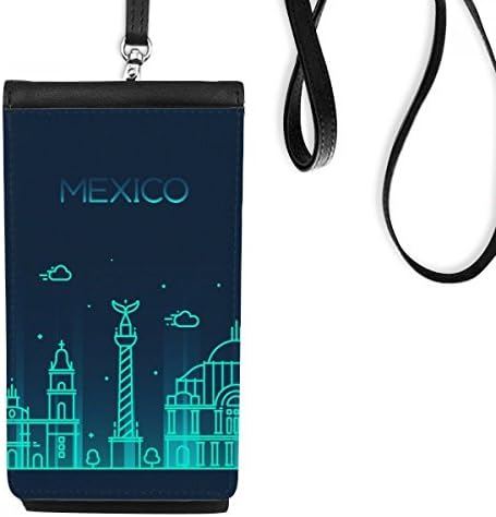 México detalhado da cidade nacional marco de edifício de construção bolsa de carteira pendurada bolsa móvel bolso preto bolso
