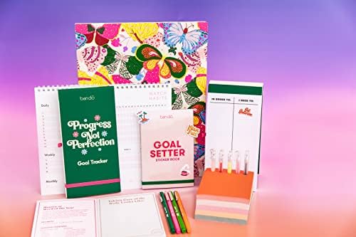Ban.do adesivo Livro de adesivos de configuração de metas, 35 folhas de adesivos com adesivos divertidos coloridos, adesivos