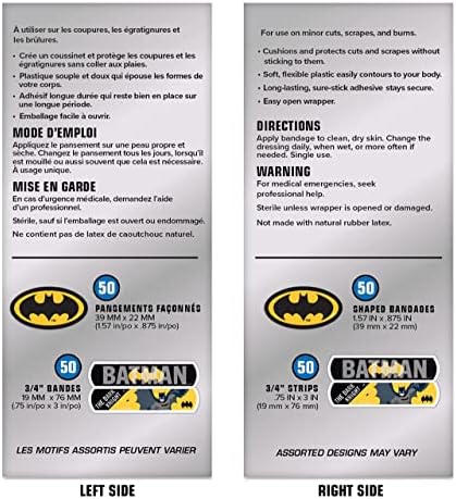Batman em forma de bandagens infantis, personagens infantis super -heróis, bandagens adesivas flexíveis para bolhas, pequenos