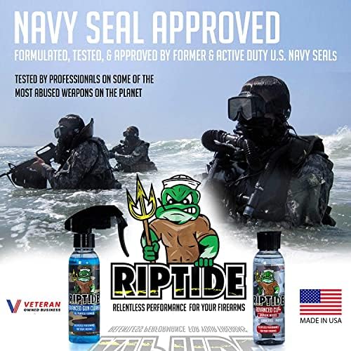 Riptide Armory Advanced Gun Cleaner & CLP+ Kit - Limpes, lubrificantes, protege a fórmula de longa duração - Tecnologia de Nano Coat - veterano de propriedade e formulado por ex -US Navy Seal