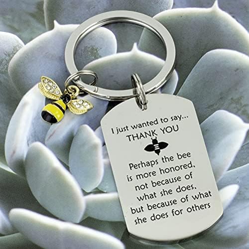 Hutimy Bee Gifts Keychain Honey for Mull Men BumbleBee Key Key coisas