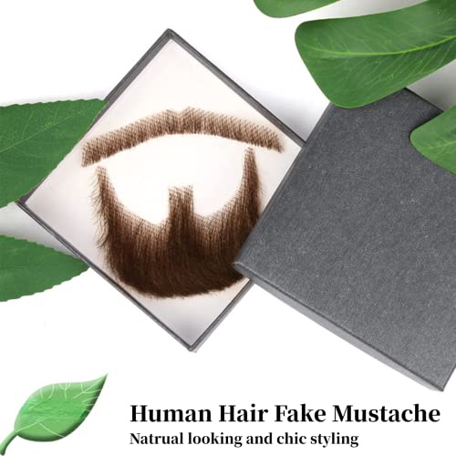 Cabelo humano bigode falso, barba realista de cabelo facial falso, cavanhaque artificial para o drama de entretenimento