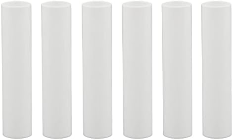 Creative Hobbies® 1751 - Conjunto de 6 polegadas de vela de plástico branco de 6 polegadas de altura Capas de mangas