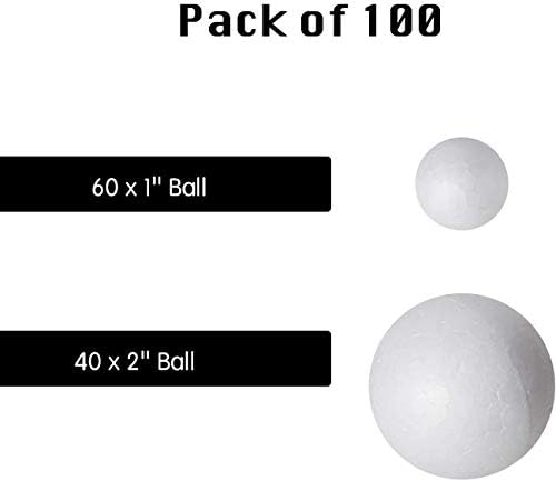 Bolas de isopor de 100 pacote- bolas de espuma- bolas de espuma- bolas de espuma para artes e artesanato- bolas de espuma