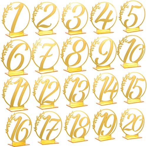 Alipis Acrílico Sinal com Números do Suporte 1-20 Número da caligrafia do sinal da tabela para a recepção de casamento
