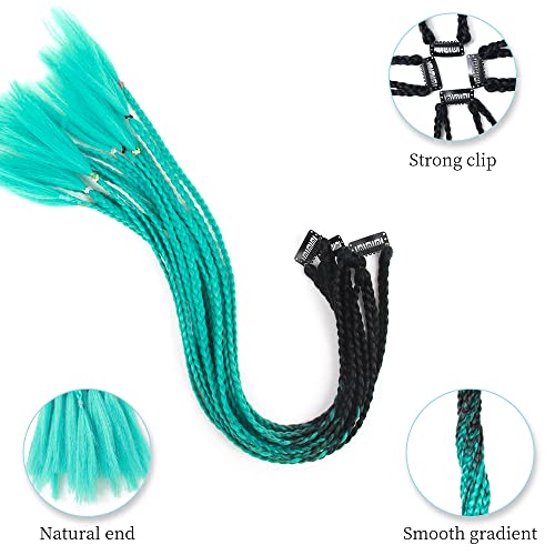 Clipe de shinon em extensões de trança de cabelo 16 fios de 24 polegadas de ombre sintéticas de caixa de cabelo com mini -borracha e clipes para moda feminina garotas