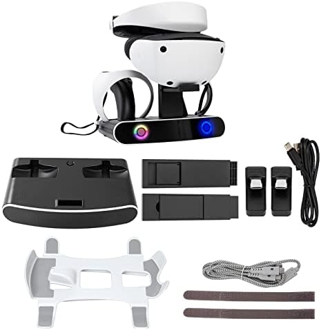 Acessórios PS VR2, Dock de carregador de controlador PS VR2 de carregamento rápido, fone de ouvido PS VR2 e cabide