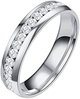Anel de anel para mulheres anel de ansiedade de aço de titânio para mulheres tamanho 6 13 largura 8mm anel requintado anel preto de areia acabada anéis de diamante acabado