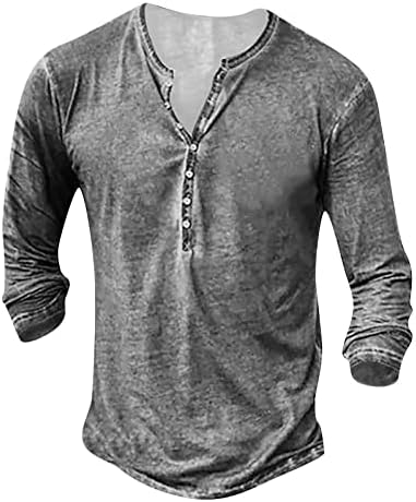Wenkomg1 Manneca curta masculina Camiseta vintage Summer Henley Shirt Fashion Tops Casual Tops Goth-deco