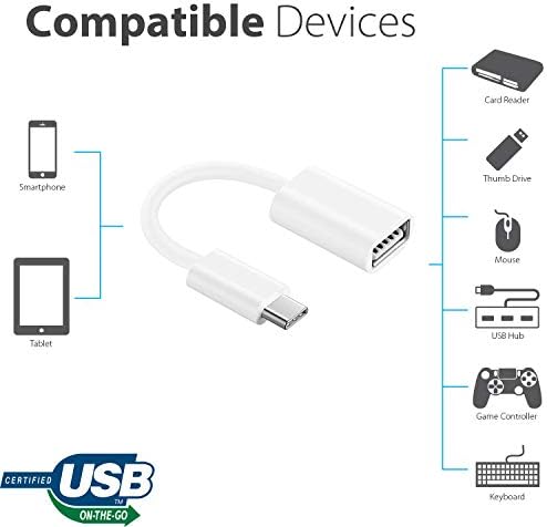 Adaptador OTG USB-C 3.0 Compatível com o seu ASUS Zenscreen Ink MB14AHD para funções de uso rápido, verificado e multi, como teclado, drives, camundongos, etc.
