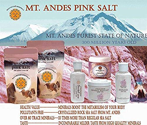 Monte Andes Kari Rosa Mineral Powder Salt-1 lb, Secreto Secreto Defino, Sal Naturais puro por 3 milhões de anos