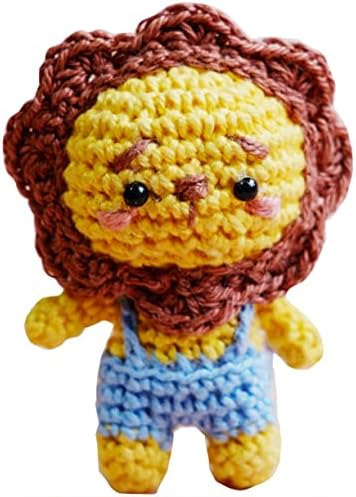 Kit de tricô bem -intensificador de tricô amigurumi kit e kit de crochê de crochê Kit de crochê de crochê de leão -Crochet sua própria boneca de amigurumi