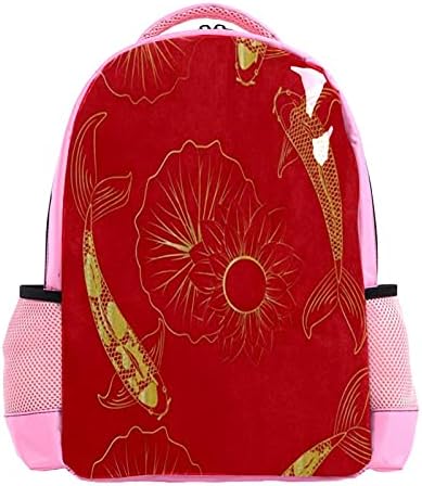 Mochila VBFOFBV para mulheres Laptop Backpack Saco de Viagem Casual, Gold Red Koi Chinês Carpredlily